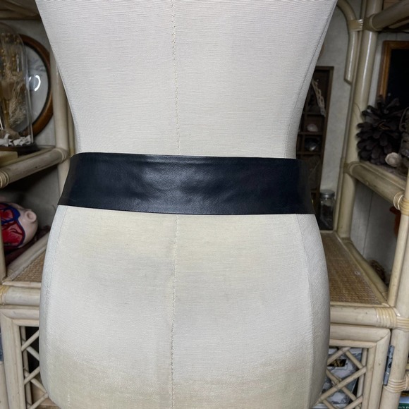 Vintage 80s Celestial Moon and Sun Belt in Brutalist Style Metal and Leather main image 11